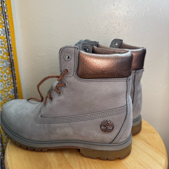 Timberland Grey Women’s Leather Boots – Size 9.5 (EU 40.5-41) - Picture 7 of 9